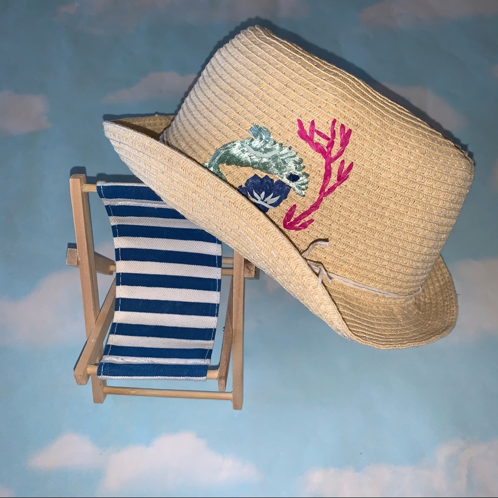Tropical Woven Straw Fedora 2-5 Yrs